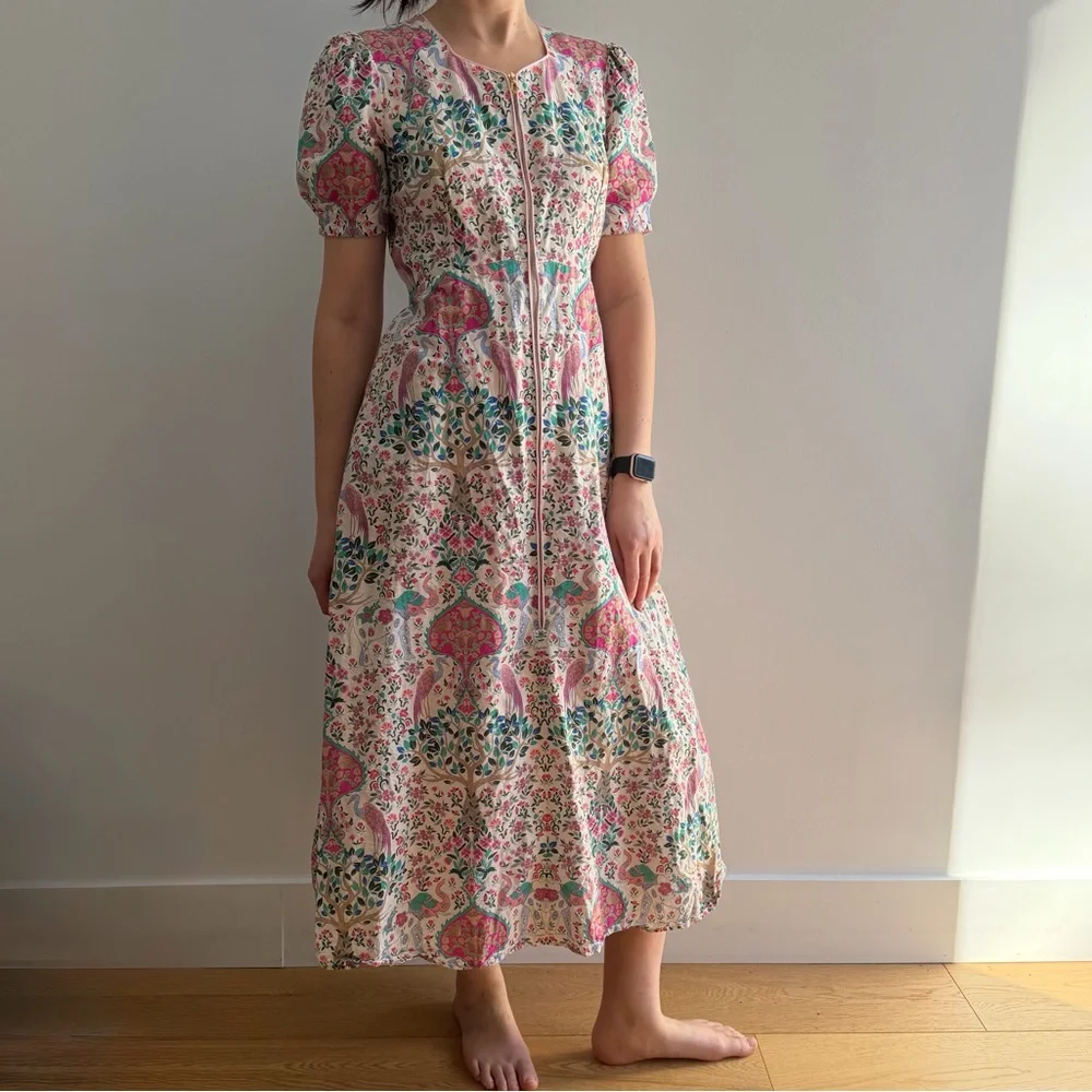 Sandro Paris Arya Floral Dress Linen blend - 36 - Picture 4 of 17